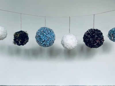 Icy Holiday Pompom Ornaments - image1